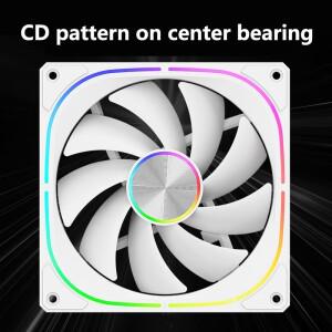 UPSIREN PF-14 V2 ARGB 컴퓨터 케이스 냉각 팬, 140x140x25mm 3면 무한 거울 디자인, 유압 베어링/36 램프