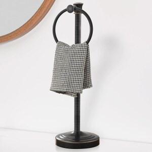 HOIMPRO 43 2CM 17인치 스탠드 핸드 욕실 걸이 브론즈 플로어 스탠딩 오일 보관 프리 액세서리 하드웨어 화장대 러브드 주방 타월 조리대 홀더