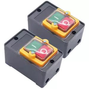 TWTADE / 2PCS 래칭 푸시 버튼 스위치 방수 온/오프 모터 스타트 스톱 스위치(박스 10A AC 220V/380V