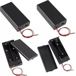 Azuocn 4팩 18650 배터리 보관 케이스 2 슬롯 x 3.7V 2x18650 홀더 박스 용기 ON/OFF 스위치 포함