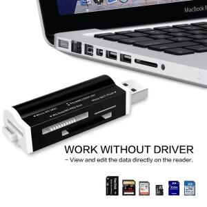 노트북용 마이크로 SD 카드 리더, 플래시 USB 메모리 스틱 프로 듀오 T-Flash, M2, MS 어댑터, 4 in 1
