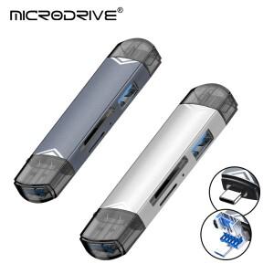 OTG 유형 C SD TF 카드 판독기 6 in 1 USB 3.0 마이크로 플래시 드라이브 어댑터 5Gbps 고속 전송 다기능
