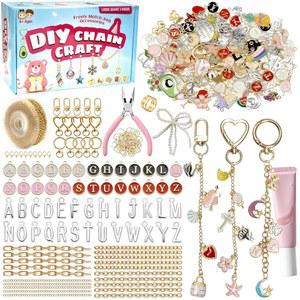 348Pcs 참스 립글로스 열쇠고리 제작 키트, 참스가 있는 DIY 공예품, 후크, 점프 링, 롭스터 클랩, 체인 및 도구, 가방 참 공예 주얼리 용품