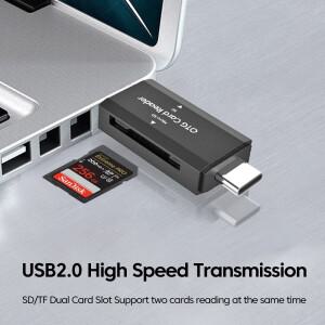 OLAF 2 IN 1 카드 리더기 USB 마이크로 TF SD 메모리 고속 멀티 라이터 어댑터 플래시 드라이브 노트북 액