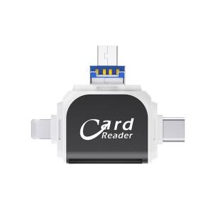 SD/TF 카드 리더기, USB/마이크로/라이트닝/타입 인터페이스 지원, IOS/안드로이드/하모니OS/윈도우