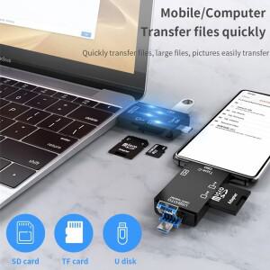 TISHRIC 외부 U 디스크 TF 카드, SD 키보드 마우스 카메라, USB C타입 인터페이스, 플래시 드라이브 어댑
