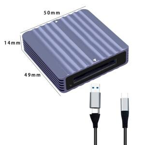 카메라 사진 촬영용 C타입 USB CF 메모리 카드 어댑터, 2in 1 CFexpress A + B 리더, 10Gbps, Gen2, Z6, 1