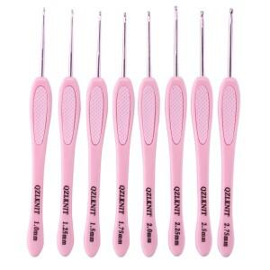 다색 플라스틱 손잡이 알루미늄 크로셰 후크 뜨게 바늘 세트, 1mm-2.75mm 원사 스웨터 직조 DIY 공예 도구