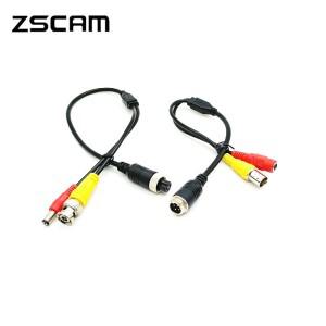 ZSCAM M12 4Pin 항공 헤드 연장 케이블 어댑터 남성 BNC 남성여성 DC CCTV 카메라 보안 DVR