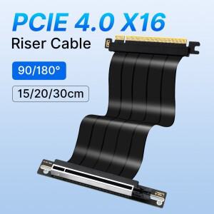 PCIE 4.0 X16 라이저 케이블 90 ° 180 그래픽 카드 수직 장착 확장 데스크탑 PC용 유연한
