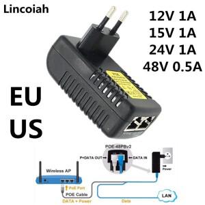 CCTV 보안 AC 110V-240V  DC 12V 24V 48V 0.5A 1A POE 인젝터 전원 어댑터 이더넷 IP 카메라 휴대폰 PoE 코