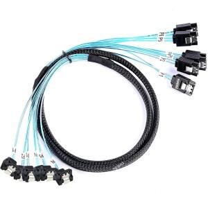 0.5m1m SATA 3.0 케이블 90도 직각 SATA-데이터 Nas 서버-Raid SDD HDD CD DV용 SASSATA-12Gs