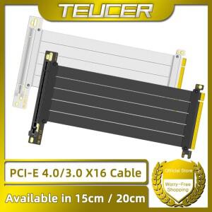 TEUCER PCI-E 4.0 X16 라이저 케이블 비디오 카드 확장 차폐 유연성 90 ° GPU 연장 코드 장착 검정흰색