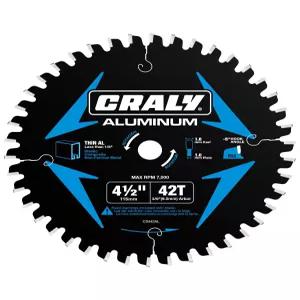 CRALY 4-1/2 42치 알루미늄 및 비철금속 절삭 원형 톱날 3/8mm Arbor 카바이드 팁 얇은 커프 검은 얼음TM