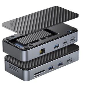 ORICO IN USB 허브 NVME SSD 10GBPS TF 기가비트 스테이션 도킹 PD 노트북 내장 SD 허브 맥북용 100W 없는 인클로저 필요 이더넷 타입 도구가