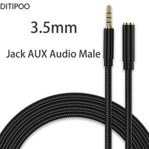 PC 헤드폰용 잭 AUX 오디오 케이블 수-암 HiFi 익스텐션 스피커 호환 연장 코드 3.5mm