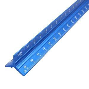 PIUTOUYAR 30 5CM 12인치 엔지니어 스케일 10 공학 60 50 삼각형 토목 도구 블루 에칭 20 금속 엔지니어링 제도 30 눈금자 임페리얼 눈금자 40 제도용 알루미늄