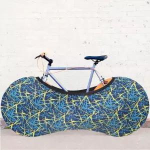 자전거용품 실내 보관용 자전거 커버 로드 MTB 바퀴 휠 타이어 먼지 보호 덮개 파란불꽃