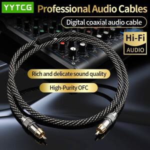YYTCG 하이파이 RCA 동축 오디오 케이블 하이엔드 to 남성용 SPDIF 디지털 DVD 프로젝터 TV 스피커 호환 앰