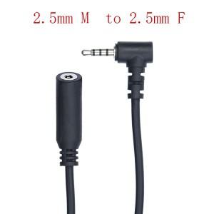 4극 2.5mm 잭 남성-여성 직각 확장 오디오 어댑터 케이블 0.2m 1m 2m 3m