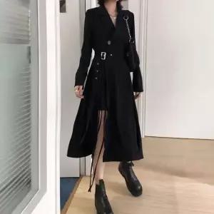 [하프클럽/]벨벳 롱원피스 슬릿 데이트 드레스