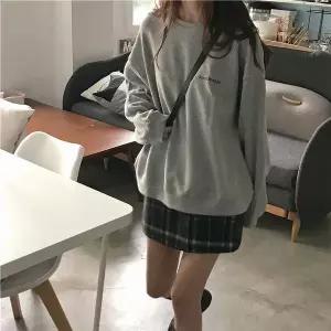[하프클럽/]여성 루즈핏 베이직 긴팔 맨투맨 데일리 간절기 티셔츠 2색