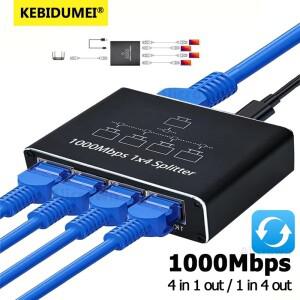 1000Ms RJ45 분배기 1  4 이더넷 어댑터 인터넷 네트워크 케이블 익스텐더 PC 노트북 TV 박스 라우터 용 기