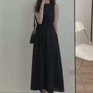 [하프클럽/]여름 롱원피스 민소매 밴딩 셔링 원피스