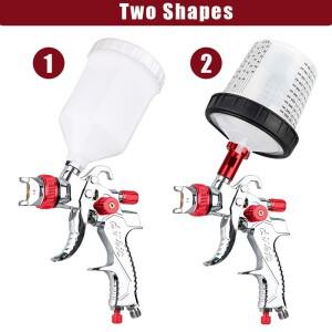 1.4mm 2.0mm 전문 HVLP 스프레이 건, 가정용 자동 페인트 건 도구, 600ml 무세척 일회용 측정 컵 10개, 고