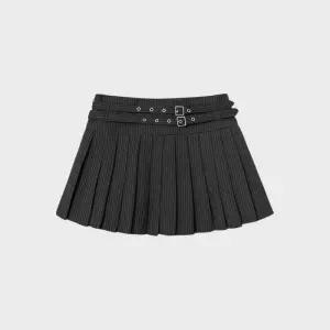 백화점 에잇세컨즈 여성 핀스트라이프 벨트 스커트 그레이 356427SB53