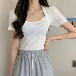 [하프클럽/]골지 티셔츠 스판 베이직 숏슬리브