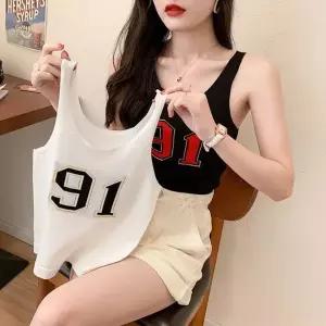 [하프클럽/]민소매 니트 홀터목 해변 옷 여름티