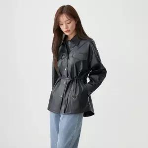 백화점 플라스틱아일랜드 벨티드 셔츠형 자켓 PR3TJ962