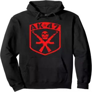 칼라시니코프 스컬 AK-47 돌격 소총 총 풀오버 후드티
