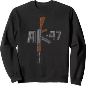 AK-47 소총 총 K 디자인 공격용 소유자 선물 스웨트셔츠