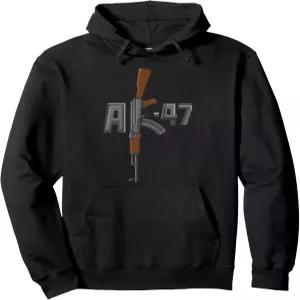 AK-47 소총 총 K 디자인 공격용 소유자 선물 풀오버 후드티