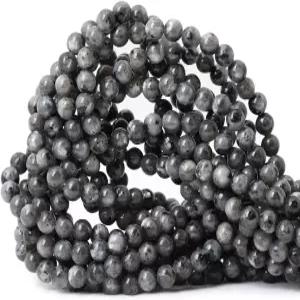 CHEAVAN 60PCS 6mm 내추럴 블랙 래브라도라이트 보석 원형 루즈 비즈 크리스탈 에너지 스톤 DIY 제작 1