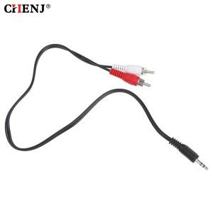 0.5M 3.5mm 잭 2 RCA 오디오 케이블 남성 골드 도금 동축 Aux 노트북 TV DVD 앰프