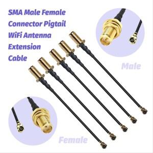 RP-SMA SMA 커넥터 남성-여성 연장 케이블 동축 WiFi 네트워크 카드 라우터 안테나 용 구리 피더 와이어