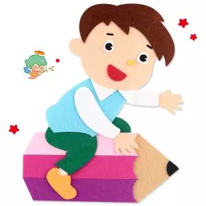 펠트 연필타는남아환경판장식 꾸미기재료 교실미화 유치원 구성 환구성 꾸미기 환장식