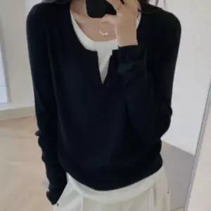 [하프클럽/]긴팔 티셔츠 슬릿 레이어드 꾸안꾸