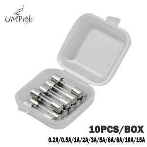 10PCS 고속 블로우 유리관 퓨즈 5x20mm 250V F0.2A 0.5A 1A 2A 3A 5A 6A 8A 10A15A 모듬 키트