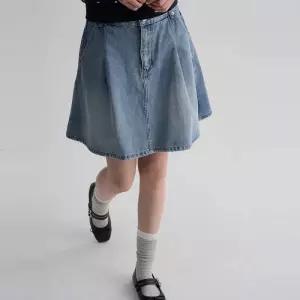 백화점 에잇세컨즈 여성 주름 데님 미니스커트 스카이 블루 356327CCRQ