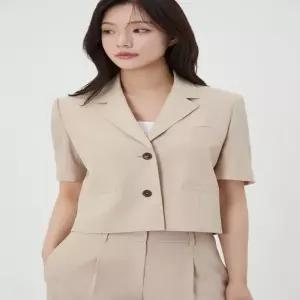백화점 플라스틱아일랜드 하프슬리브 크롭 자켓 PS2WJ562