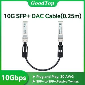 GoodTop 10Gb SFP DAC Twinax 케이블0.25m 직접 연결 구리 패시브 Cisco MikroTik Netgear HORACO 스위치와