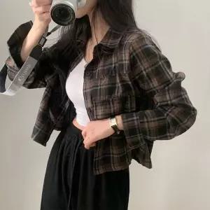 [하프클럽/]캐주얼 체크 패턴 여성 셔츠 4컬러