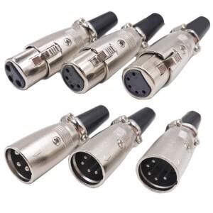XLR 퍼그 마이크  호환호환 밸런스 커넥터 암수 헤드 스피커 호환 3 핀 4 5 20 개