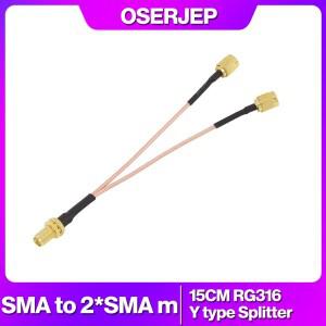 SMA 남성-Y 타입 2X 여성 남성 RP 커넥터 스플리터 결합기 케이블 피그테일 RF 연장 RG316