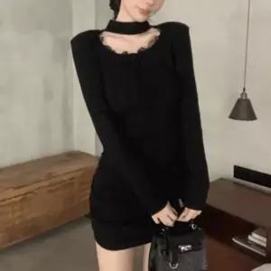 [하프클럽/]미니 원피스 레이스 버튼 페미닌룩 데이트룩