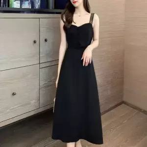[하프클럽/]슬림 롱 원피스 블랙 민소매 여성 여름 치마 스커트